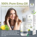 Y-NOT NATURAL Omega 369 Oil, 200ml (Australian 100% Pure and Natural Emu Oil) infused Lemon Lime essential oil
