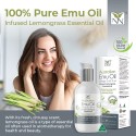 Y-NOT NATURAL Omega 369 Oil, 200ml (Australian 100% Pure and Natural Emu Oil) infused Lemongrass Essential Oil