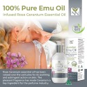 Y-NOT NATURAL Omega 369 Oil, 200ml (Australian 100% Pure and Natural Emu Oil) infused Rose Geranium Essential Oil