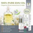 100% Pure Pharmaceutical Grade Emu Oil 60ml, Infused with Rose Wardia (Natural Oil Blend)