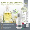 100% Pure Pharmaceutical Grade Emu Oil 200ml, Infused with Rose Wardia (Natural Oil Blend)