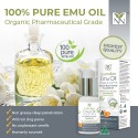 100% Pure Pharmaceutical Grade Emu Oil 60ml, Infused with Rose Canvas (Natural Oil Blend)